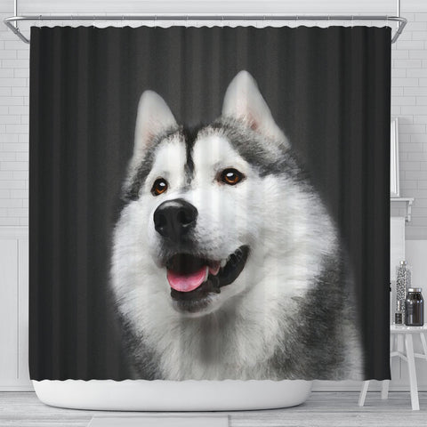 Siberian Husky Print Shower Curtains