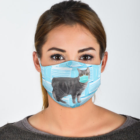 Manx Cat Print Face Mask