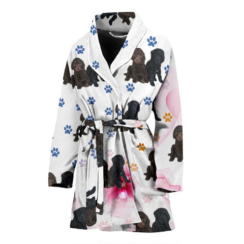 Barbet Dog Patterns Print Women's Bath Robe