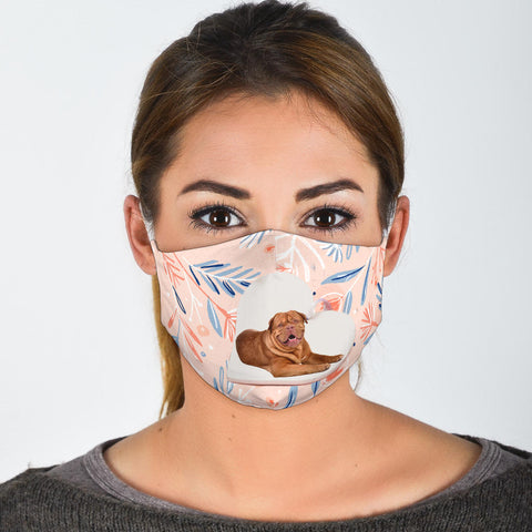 Dogue de Bordeaux Floral Print Face Mask