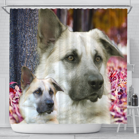 Cute Chinook Dog Print Shower Curtains