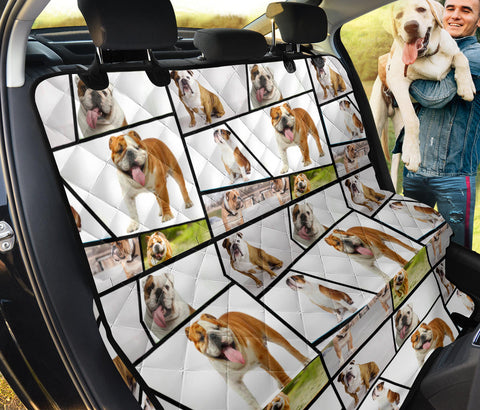 Bulldog Collage Print Pet Seat Covers