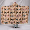 Cute Yorkie Pattern Print Hooded Blanket