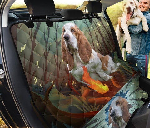Cute Basset Hound Dog Print Pet Seat Covers