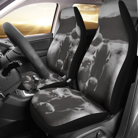 Black&White Brown Swiss cattle (Cow) Print Car Seat Covers