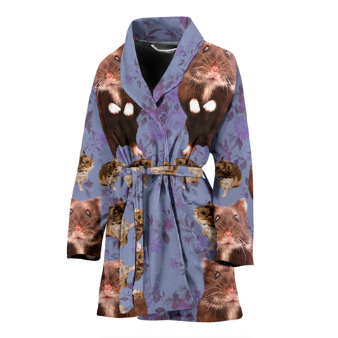 Djungarian Hamster (Siberian Hamster) Print Women's Bath Robe