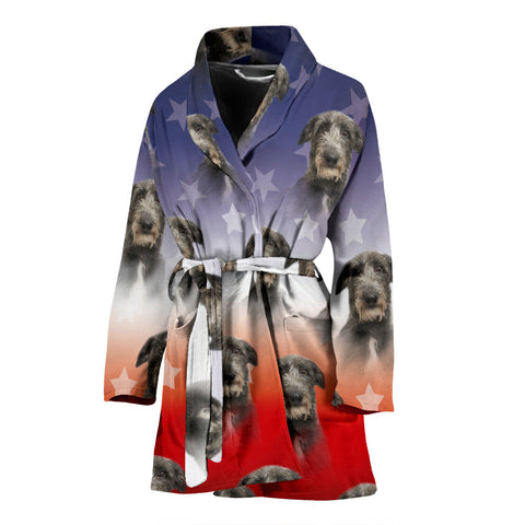 Scottish Deerhound Dog Print Women's Bath Robe