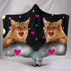 Somali cat Print Hooded Blanket