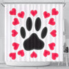 Dog Paws with Love Print Shower Curtain