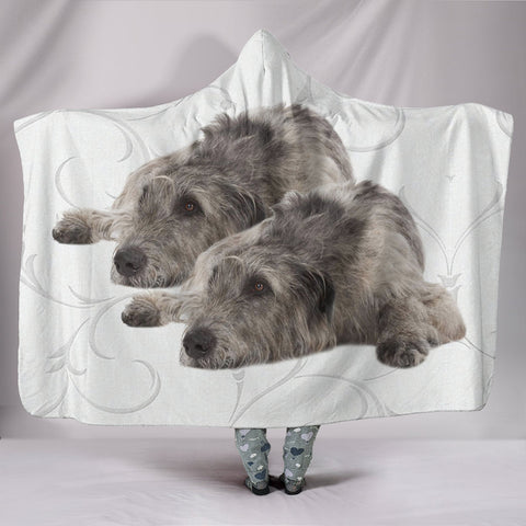 Irish Wolfhound Dog Print Hooded Blanket