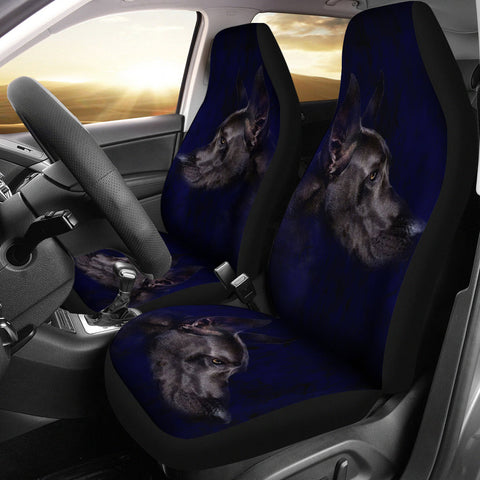 Black Great Dane Dog Art Print Car Seat Covers