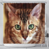 Lovely Bengal Cat Print Shower Curtains