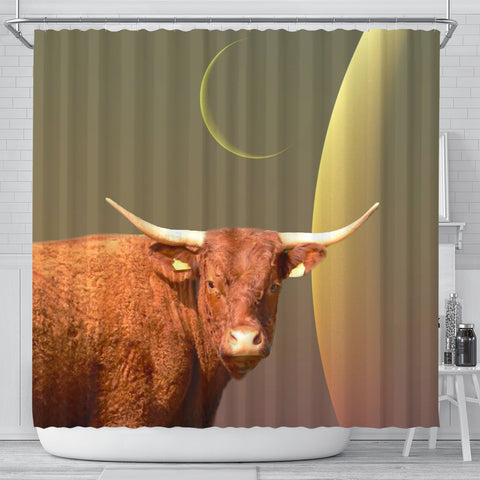 Salers Cattle (Cow) Print Shower Curtain