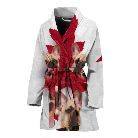 French Bulldog Print Women's Bath Robe