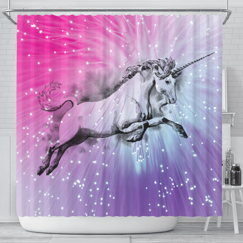 Amazing Unicorn Print Shower Curtain