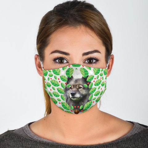 Cute Keeshond Dog Print Face Mask