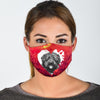 Bouvier Des Flandres On Heart Print Face Mask