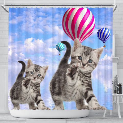 American Shorthair Cat Print Shower Curtains