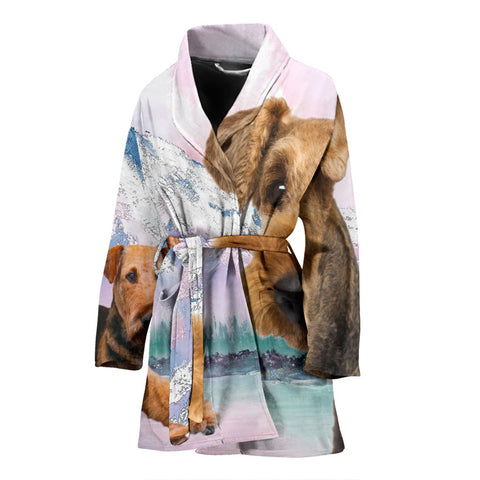 Airedale Terrier Print Women's Bath Robe