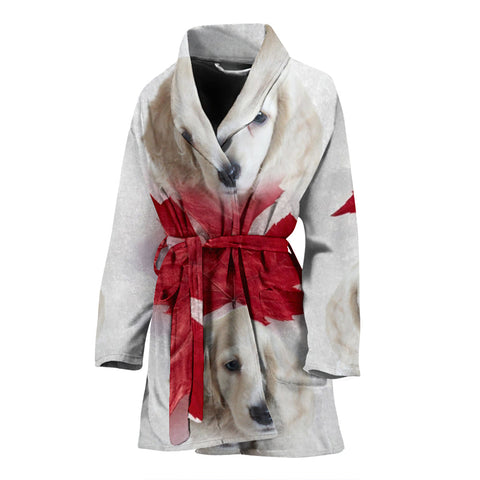 Dachshund On White Print Women's Bath Robe