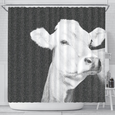 Brown Swiss cattle (Cow) Print Shower Curtain