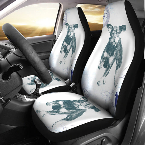 Black&White Rottweiler Print Car Seat Covers