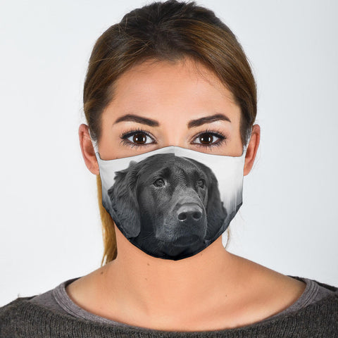 Cute Flat Coated Retriever Print Face Mask