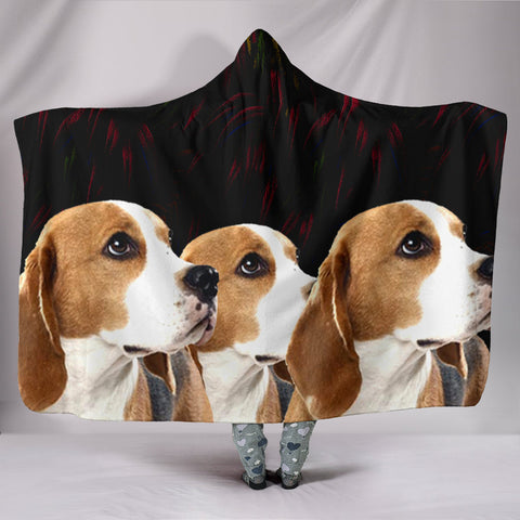 Cute Beagle Dog 3D Print Hooded Blanket