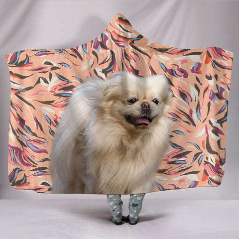 Pekingese Dog Print Hooded Blanket