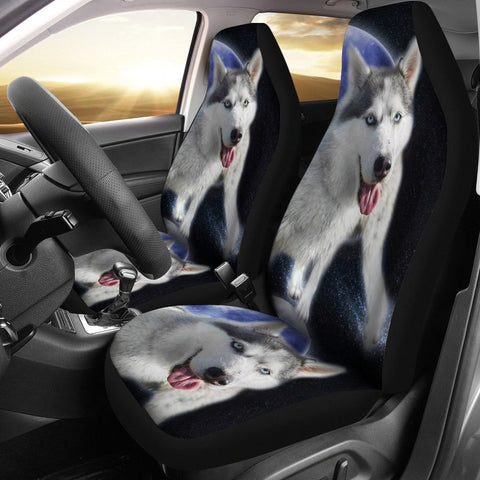 Siberian Husky Walking Print Car Seat Covers