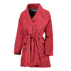 Butterfly Print On Red Women's Bath Robe