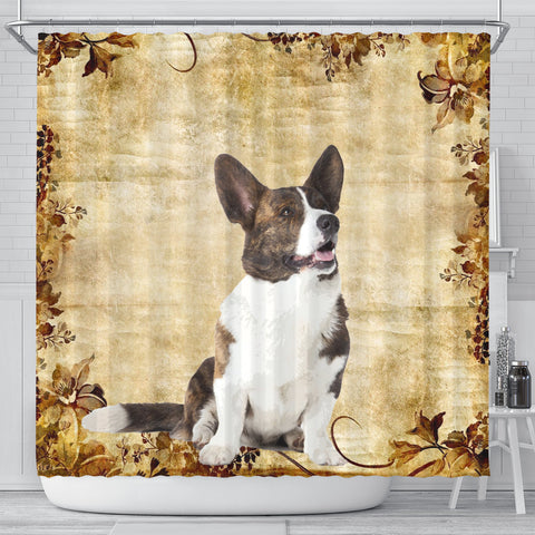 Lovely Cardigan Welsh Corgi Print Shower Curtains