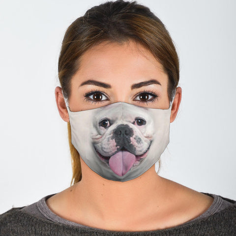 Smiley French Bulldog Print Face Mask