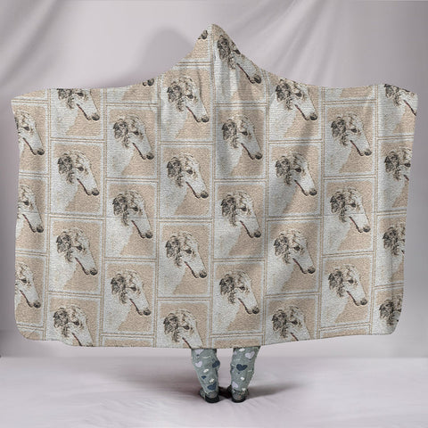 Borzoi dog Patterns Print Hooded Blanket