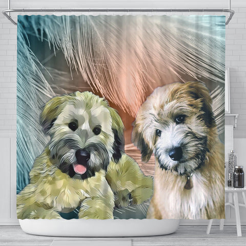 Soft Coated Wheaten Terrier Print Shower Curtains