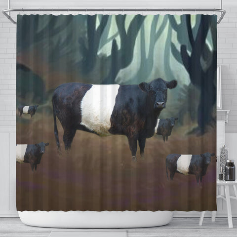 Belted Galloway Cattle (Cow) Print Shower Curtain