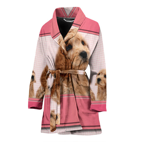 Cute Cockapoo Dog Print Women's Bath Robe