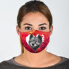 Keeshond On Heart Print Face Mask