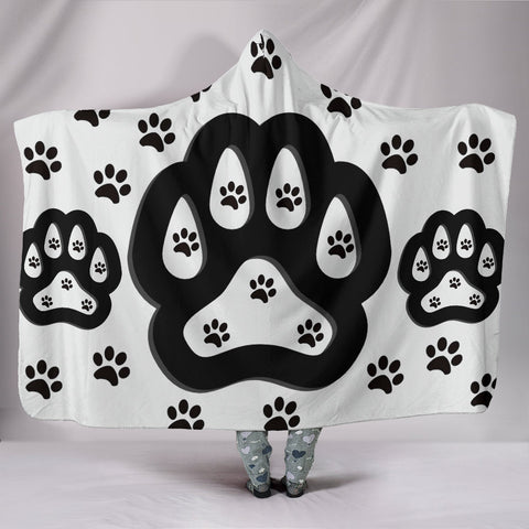 Paws Print Hooded Blanket