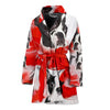 Boston Terrier On White Print Women's Bath Robe