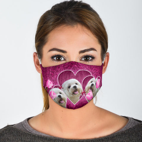 Cute Maltese Dog Print Face Mask