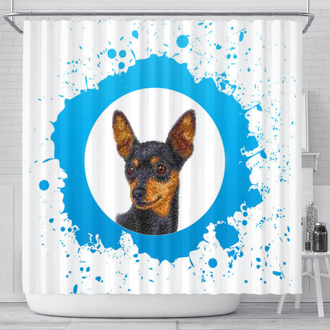 Miniature Pinscher Dog Print Shower Curtain