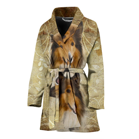 Lovely Collie Print Women's Bath Robe