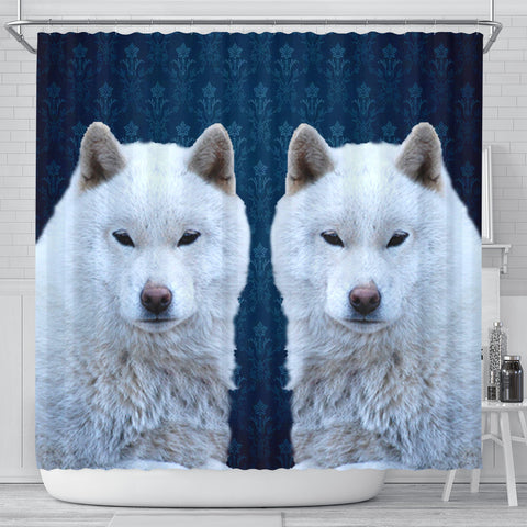 Hokkaido Dog Print Shower Curtains