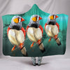 Zebra Finch Bird Print Hooded Blanket