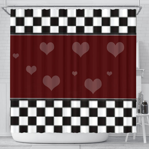 Lovely heart Print Shower Curtain