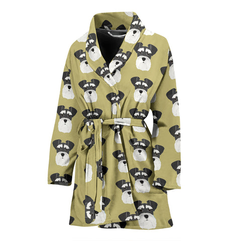 Miniature Schnauzer Dog Pattern Print Women's Bath Robe