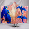 Hyacinth Macaw Parrot Print Hooded Blanket