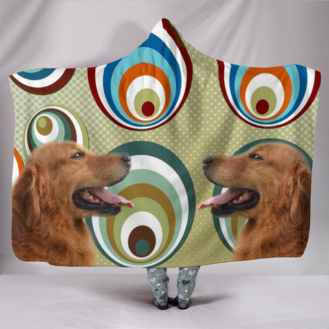 Cute Golden Retriever Print Hooded Blanket