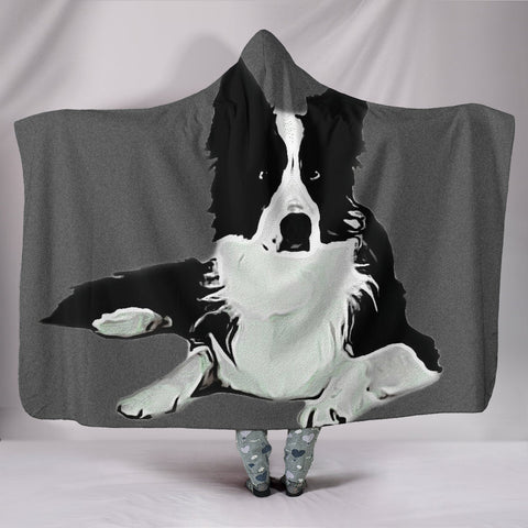 Amazing Border Collie Dog Print Hooded Blanket